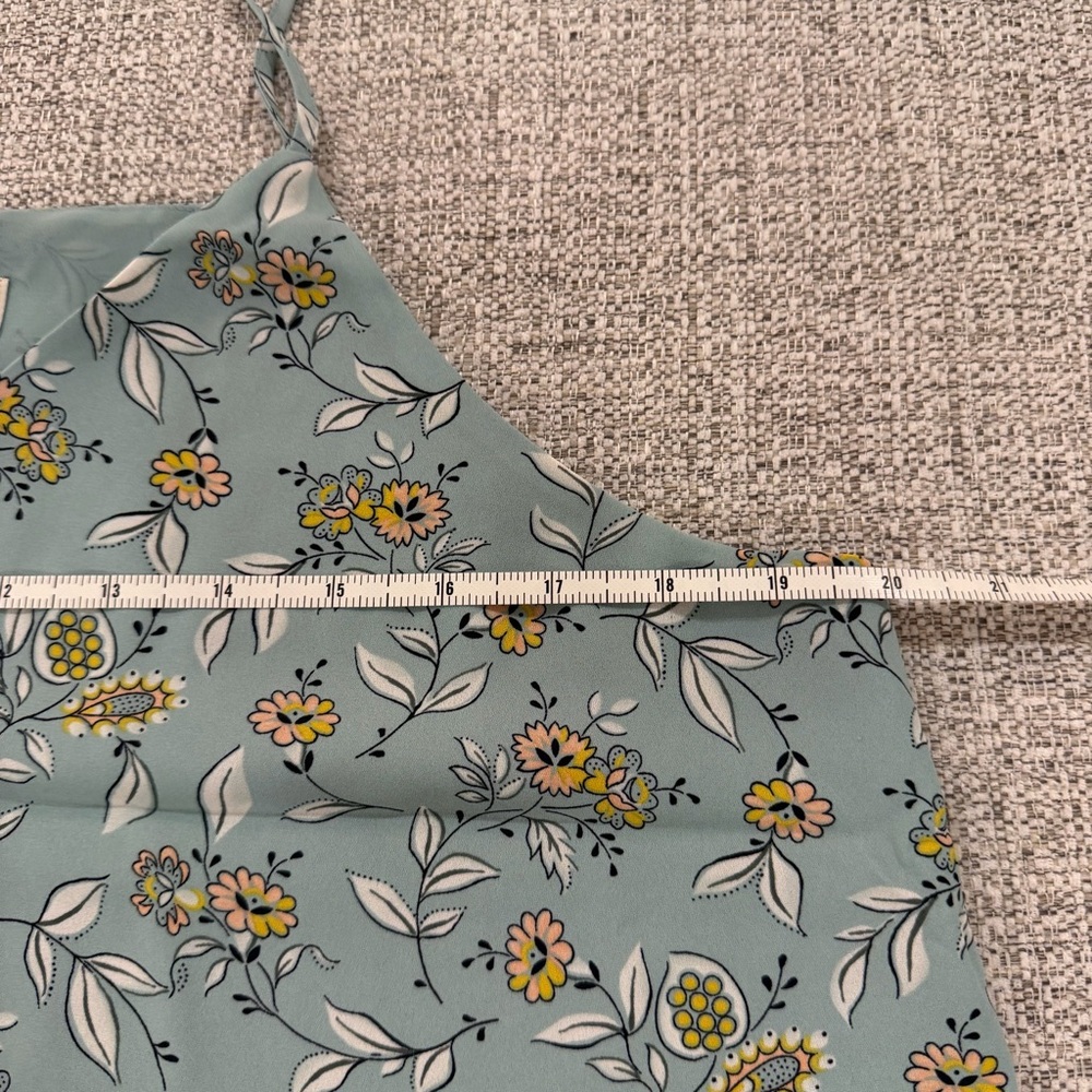 LOFT Floral Camisole in Blue and Yellow Floral with Button Detail - Picture 12 of 16
